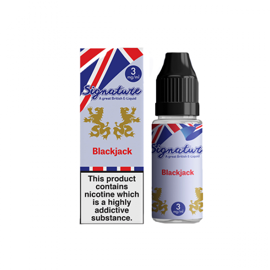 6mg Signature Vapours TPD 10ml E-Liquid (50VG/50PG) - Flavour: Blackjack