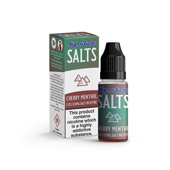 20mg Signature Salts By Signature Vapours 10ml Nic Salt (50VG/50PG) (BUY 1 GET 1 FREE) - Flavour: Cherry Menthol