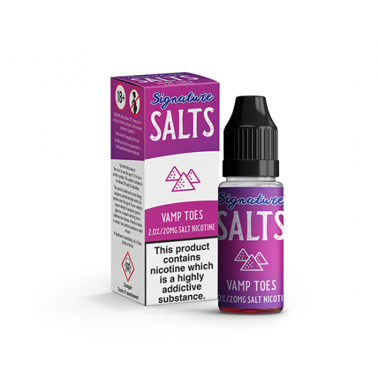 20mg Signature Salts By Signature Vapours 10ml Nic Salt (50VG/50PG) (BUY 1 GET 1 FREE) - Flavour: Vamp Toes