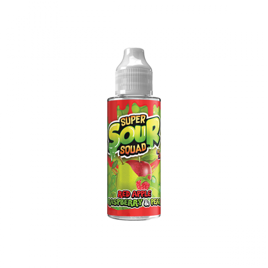 Super Sour Squad By Signature Vapours 100ml E-liquid 0mg (50VG/50PG) - Flavour: Red Apple Raspberry & pear