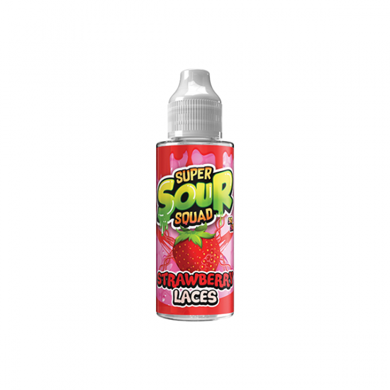 Super Sour Squad By Signature Vapours 100ml E-liquid 0mg (50VG/50PG) - Flavour: Strawberry Laces