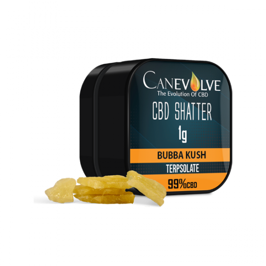 Canevolve 99% CBD Shatter - 1g - Flavour: Bubba Kush