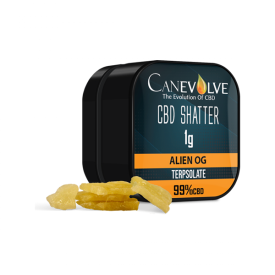 Canevolve 99% CBD Shatter - 1g - Flavour: Alien OG