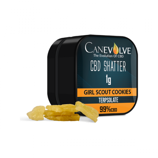 Canevolve 99% CBD Shatter - 1g - Flavour: Girl Scout Cookies