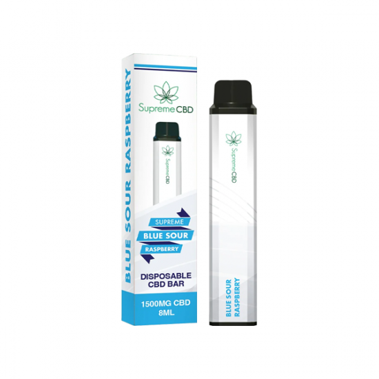 Supreme CBD 1500mg CBD Disposable Vape Device 3000 Puffs - Flavour: Blue Sour Raspberry