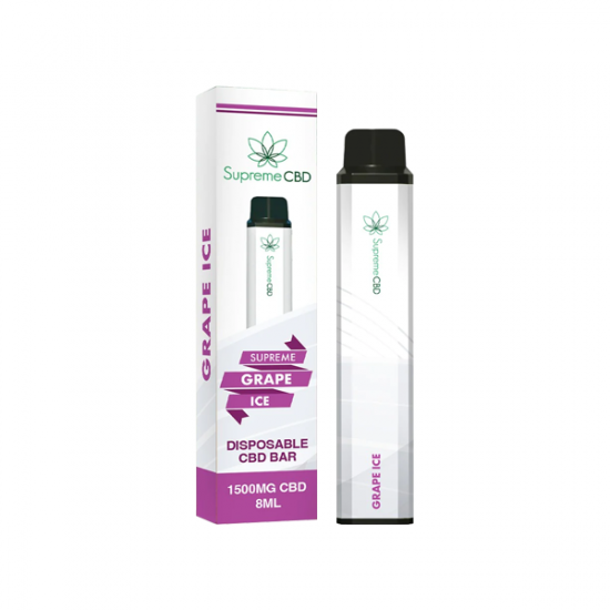 Supreme CBD 1500mg CBD Disposable Vape Device 3000 Puffs - Flavour: Grape Ice