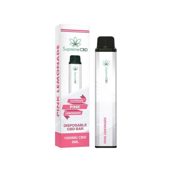 Supreme CBD 1500mg CBD Disposable Vape Device 3000 Puffs - Flavour: Pink Lemonade