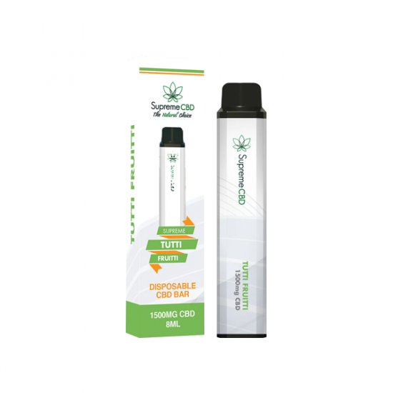 Supreme CBD 1500mg CBD Disposable Vape Device 3000 Puffs - Flavour: Tutti Frutti