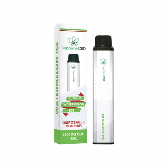 Supreme CBD 1500mg CBD Disposable Vape Device 3000 Puffs - Flavour: Watermelon Ice