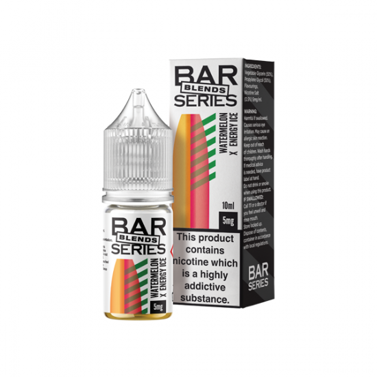 5mg Bar Series Blends 10ml Nic Salts (50VG/50PG) - Flavour: Watermelon X Energy Ice