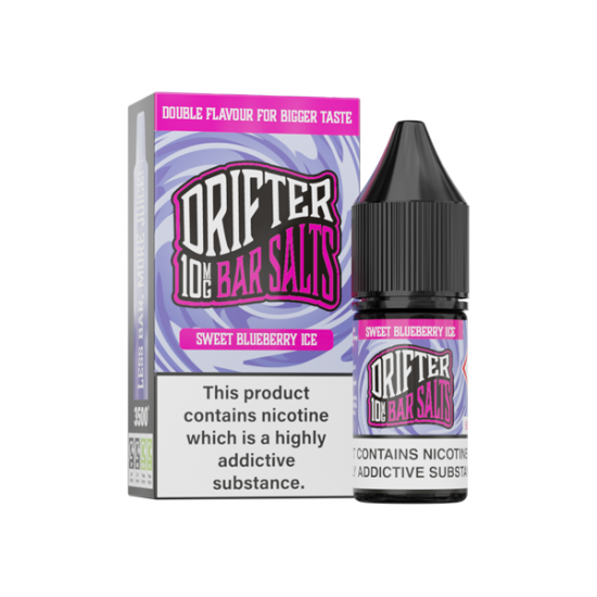 10mg Drifter Bar Salts 10ml Nic Salts (50VG/50PG) - Flavour: Sweet Blueberry Ice