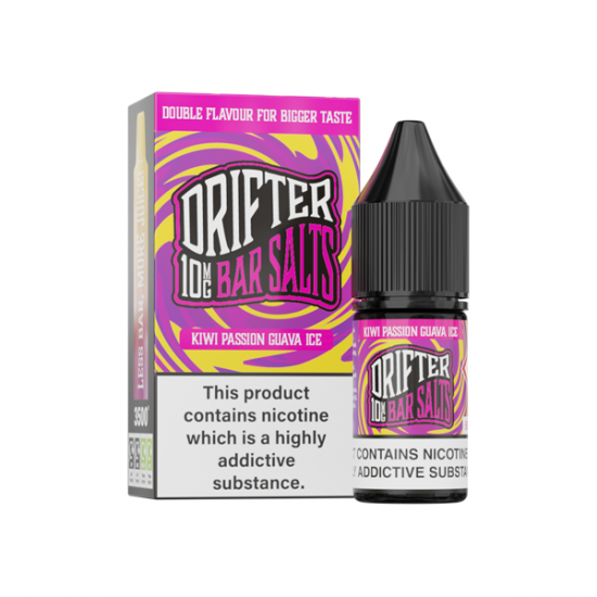 10mg Drifter Bar Salts 10ml Nic Salts (50VG/50PG) - Flavour: Kiwi Passion Guava Ice