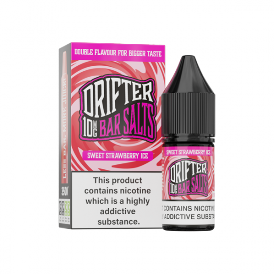 10mg Drifter Bar Salts 10ml Nic Salts (50VG/50PG) - Flavour: Sweet Strawberry Ice