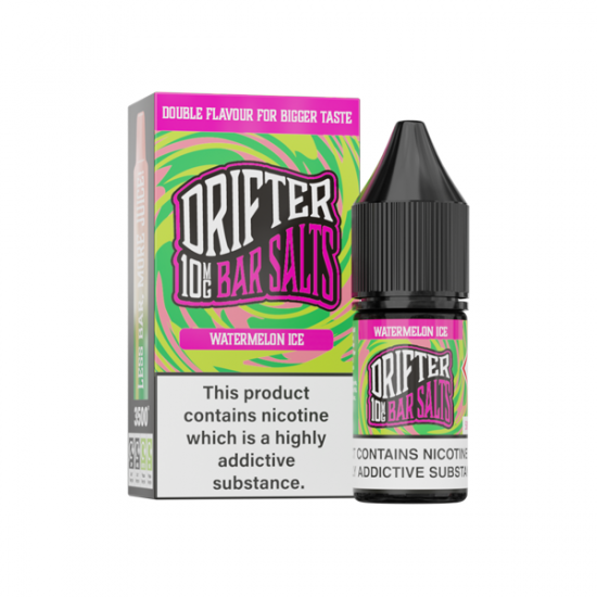 10mg Drifter Bar Salts 10ml Nic Salts (50VG/50PG) - Flavour: Watermelon Ice