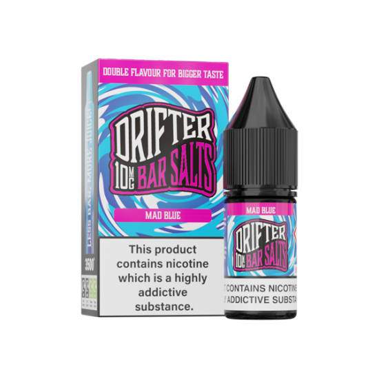 10mg Drifter Bar Salts 10ml Nic Salts (50VG/50PG) - Flavour: Mad Blue