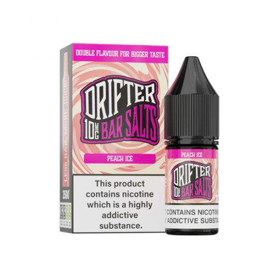 10mg Drifter Bar Salts 10ml Nic Salts (50VG/50PG) - Flavour: Peach Ice