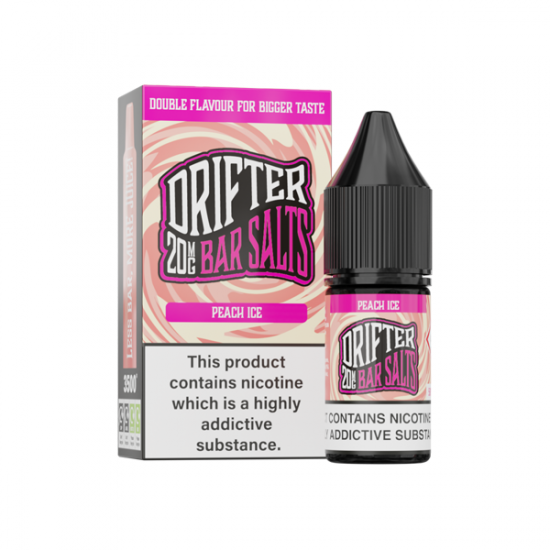 20mg Drifter Bar Salts 10ml Nic Salts (50VG/50PG) - Flavour: Peach Ice