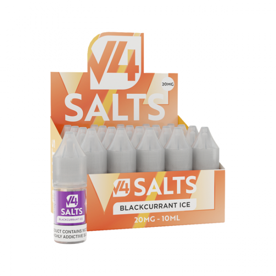 20mg V4 Salts 10ml Nic Salts (50VG/50PG) - Flavour: Blackcurrant Ice