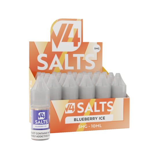 5mg V4 Salts 10ml Nic Salts (50VG/50PG) - Flavour: Blueberry Ice