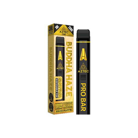 Aztec CBD 1800mg Pro Bar CBD Disposable Vape Device 2500 Puffs - Flavour: Buddha Haze