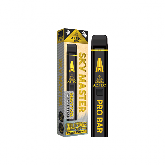 Aztec CBD 1800mg Pro Bar CBD Disposable Vape Device 2500 Puffs - Flavour: Sky Master