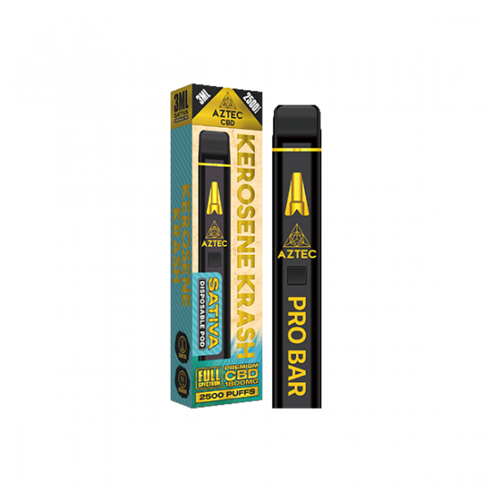 Aztec CBD 1800mg Pro Bar CBD Disposable Vape Device 2500 Puffs - Flavour: Kerosene Krash