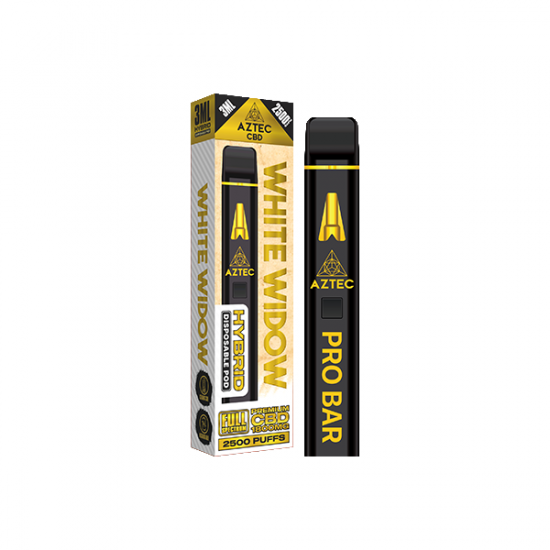 Aztec CBD 1800mg Pro Bar CBD Disposable Vape Device 2500 Puffs - Flavour: White Widow