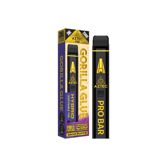 Aztec CBD 1800mg Pro Bar CBD Disposable Vape Device 2500 Puffs - Flavour: Gorilla Glue