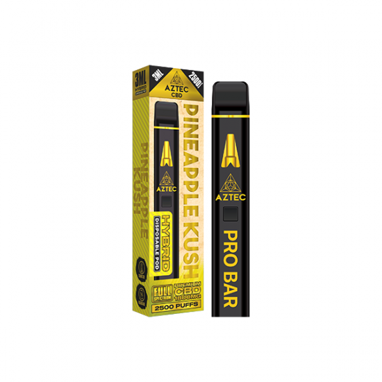 Aztec CBD 1800mg Pro Bar CBD Disposable Vape Device 2500 Puffs - Flavour: Pineapple Kush