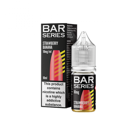 10mg Bar Series 10ml Nic Salts (50VG/50PG) - Flavour: Strawberry Banana