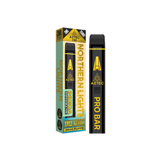 Aztec CBD 1800mg Pro Bar CBD Disposable Vape Device 2500 Puffs - Flavour: Northern Light