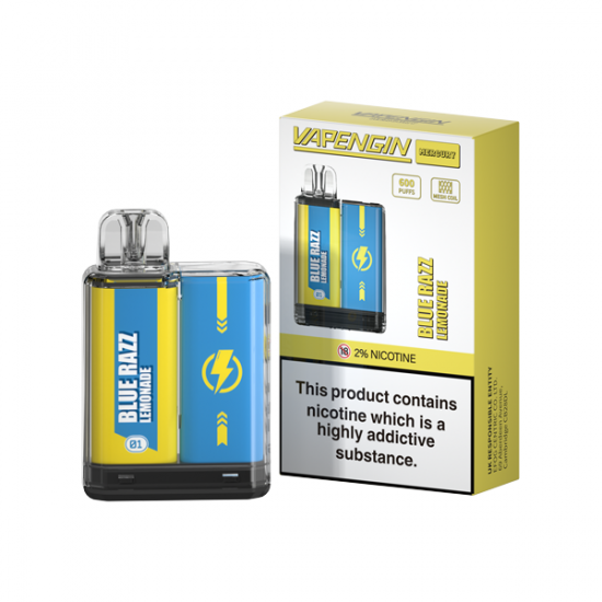 20mg Vapengin Mercury Disposable Vape Device 600 Puffs - Flavour: Blue Razz Lemonade