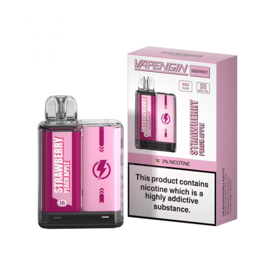 20mg Vapengin Mercury Disposable Vape Device 600 Puffs - Flavour: Strawberry Ice