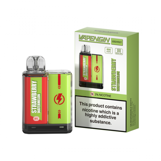 20mg Vapengin Mercury Disposable Vape Device 600 Puffs - Flavour: Strawberry Watermelon