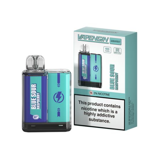 20mg Vapengin Mercury Disposable Vape Device 600 Puffs - Flavour: Blue Sour Raspberry