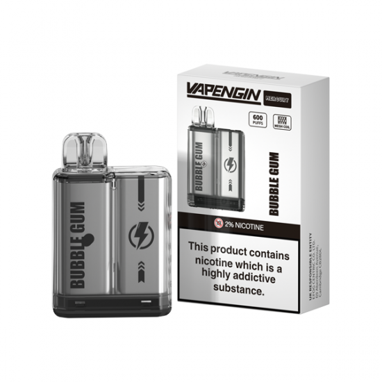 20mg Vapengin Mercury Disposable Vape Device 600 Puffs - Flavour: Bubble Gum