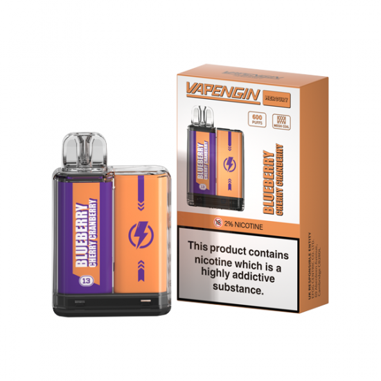 20mg Vapengin Mercury Disposable Vape Device 600 Puffs - Flavour: Blueberry Cherry Cranberry