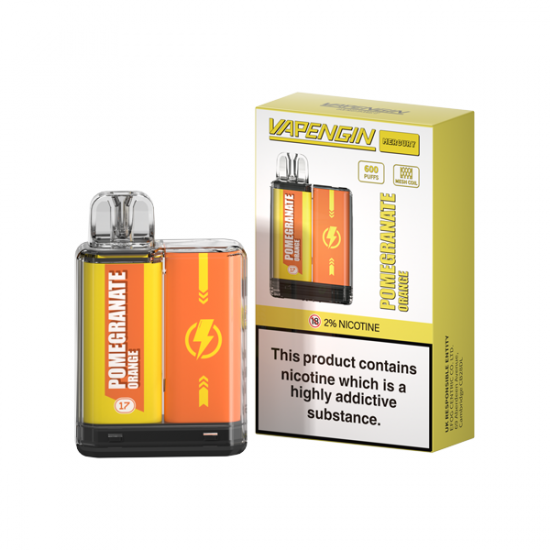 20mg Vapengin Mercury Disposable Vape Device 600 Puffs - Flavour: Pomegranate Orange