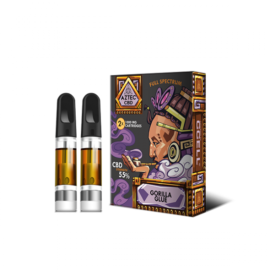 Aztec CBD 2 x 1000mg Cartridge Kit - 1ml - Flavour: Gorilla Glue