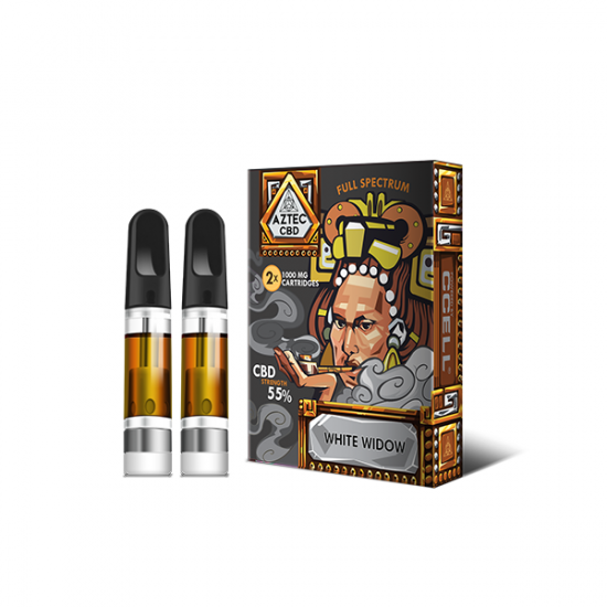 Aztec CBD 2 x 1000mg Cartridge Kit - 1ml - Flavour: White Widow