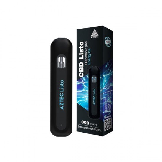 Aztec CBD Listo 500mg CBD Disposable Vape Pen - 1ml 600 Puffs - Flavour: Energy Ice