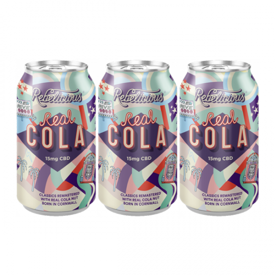 12 x Rebelicious 15mg CBD Real Cola Sparkling Soft Drink - 330ml