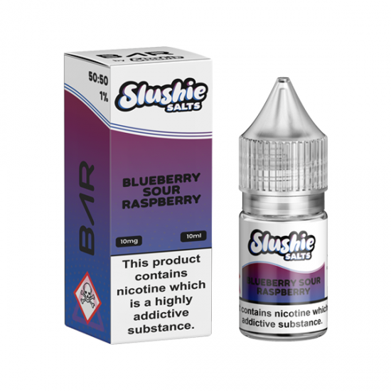 10mg Bar By Slushie 10ml Nic Salts (50VG/50PG) - Flavour: Blueberry Sour Raspberry