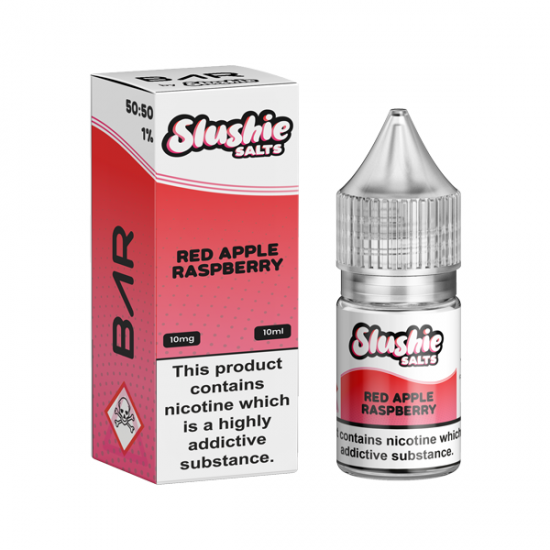 10mg Bar By Slushie 10ml Nic Salts (50VG/50PG) - Flavour: Red Apple Raspberry