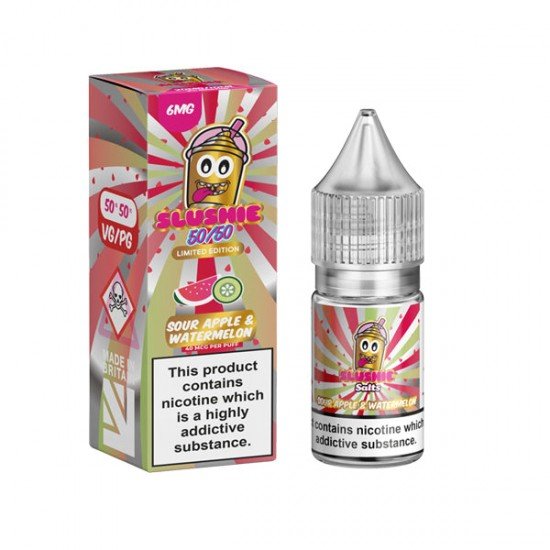 6mg Slushie by Liqua Vape 10ml (50VG/50PG) - Flavour: Sour Apple & Watermelon Slush