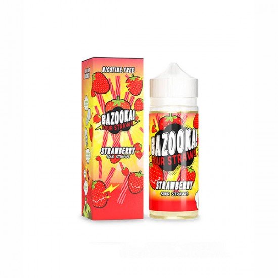 Bazooka Sour Straws 100ml Shortfill 0mg (70VG/30PG) - Flavour: Strawberry