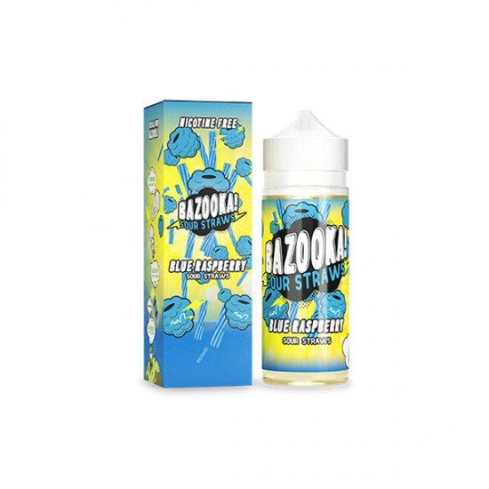 Bazooka Sour Straws 100ml Shortfill 0mg (70VG/30PG) - Flavour: Blue Raspberry