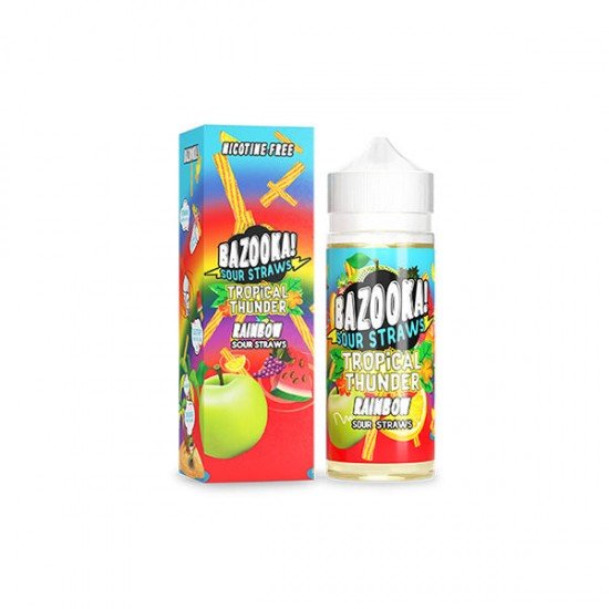 Bazooka Sour Straws 100ml Shortfill 0mg (70VG/30PG) - Flavour: Rainbow