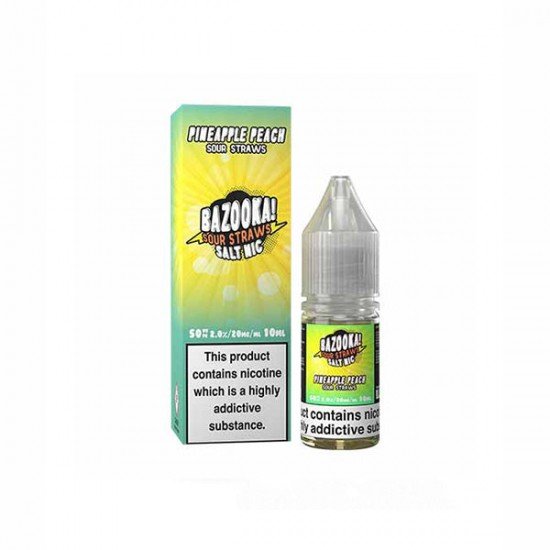 20mg Bazooka Sour Straws 10ml Nic Salts (50VG/50PG) - Flavour: Pineapple Peach