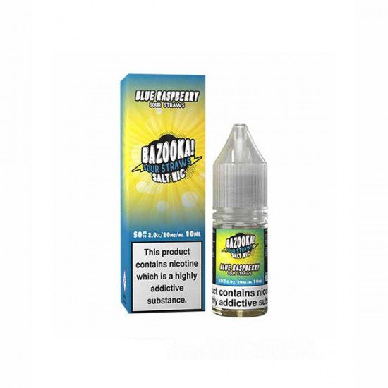 10mg Bazooka Sour Straws 10ml Nic Salts (50VG/50PG) - Flavour: Blue Raspberry